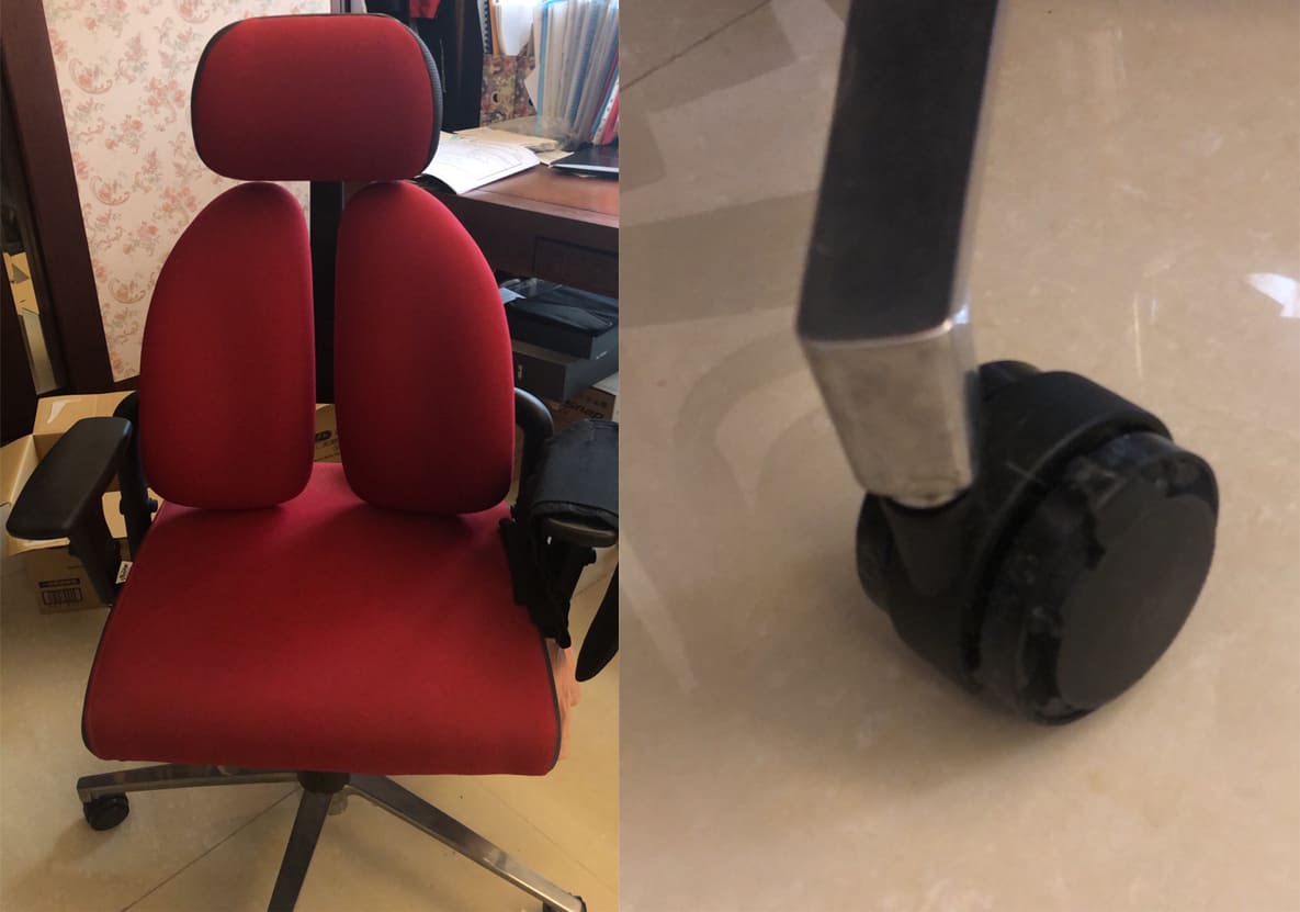 雙背椅椅輪更換