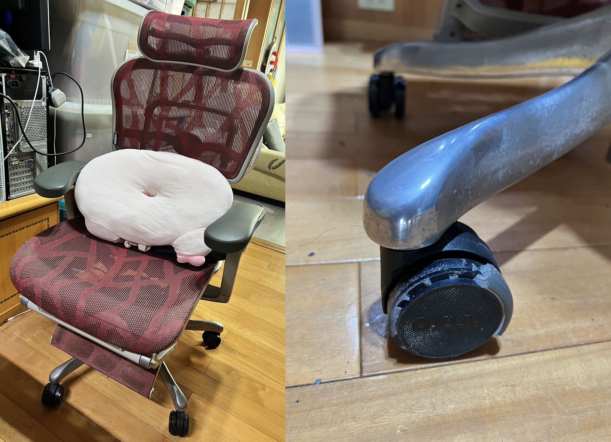 人體工學椅椅輪脆化？