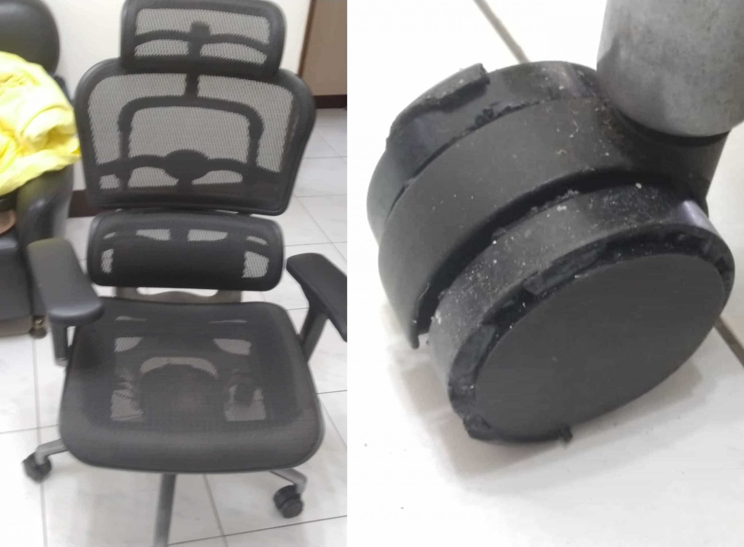 人體工學椅輪子脆化？