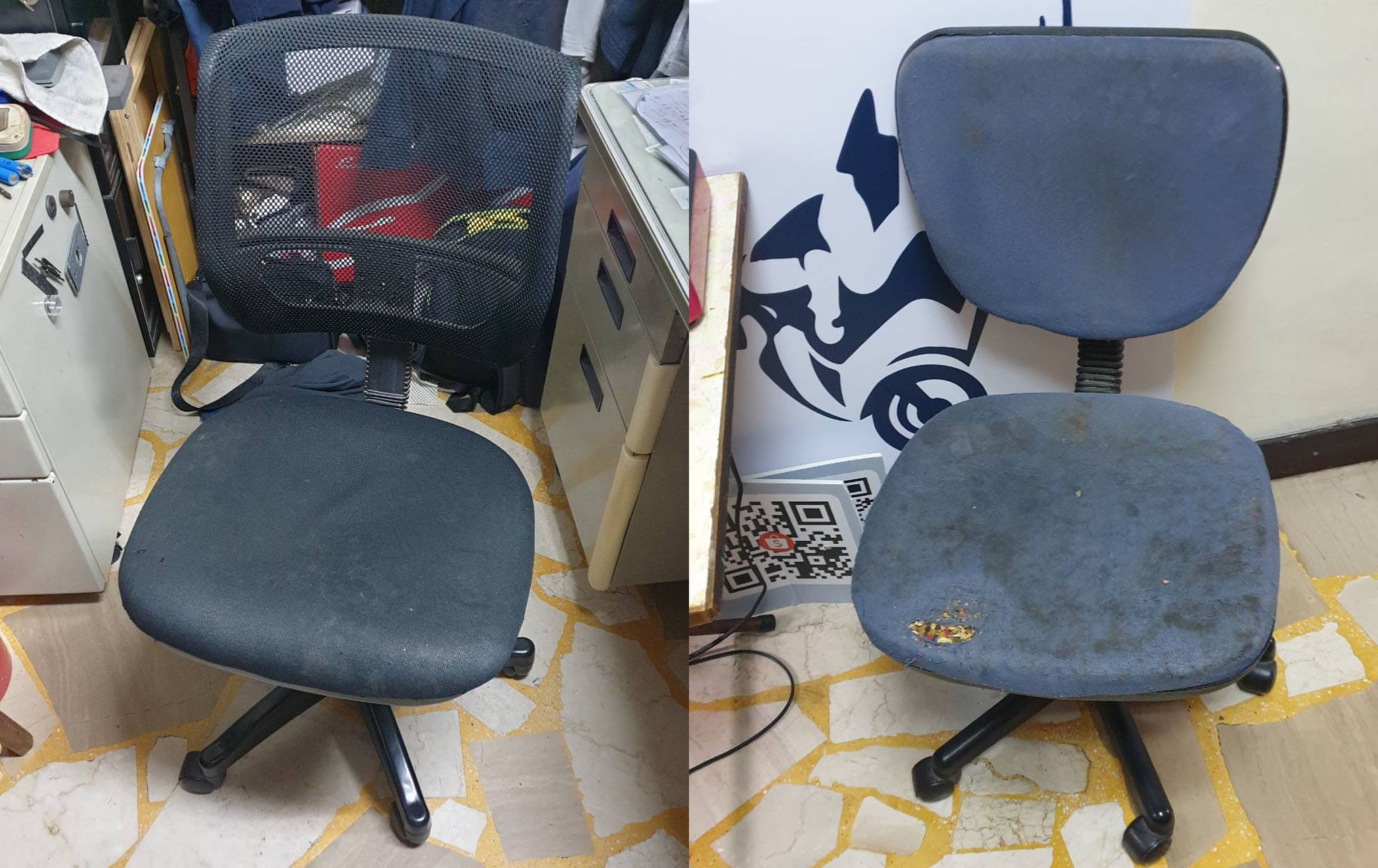 兩張辦公椅維修