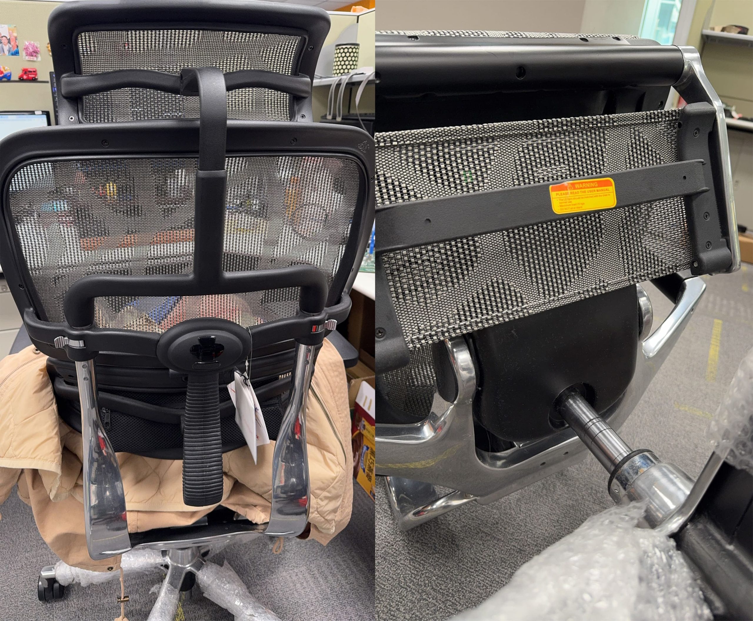 Ergohuman坐椅升到最高後自動下降